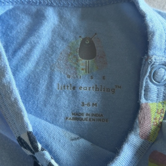 RISE Little Earthling - Blue Kids Onesie dress with Fun Print - Picture 3 of 3